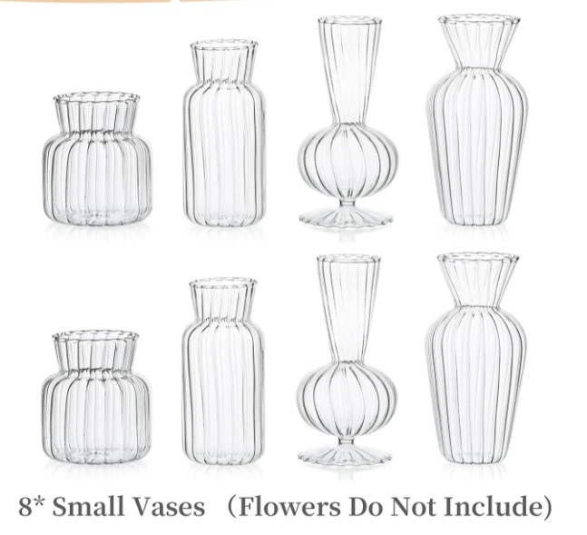 Small Clear Glass Flower Vases 2 Small Clear Glass Flower Vases 2