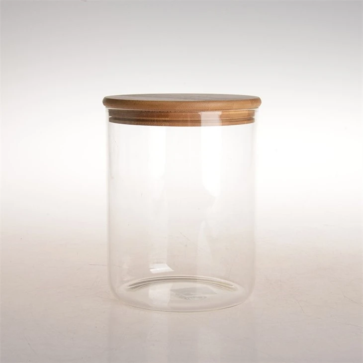 glass stacking jar with bamboo lid 2