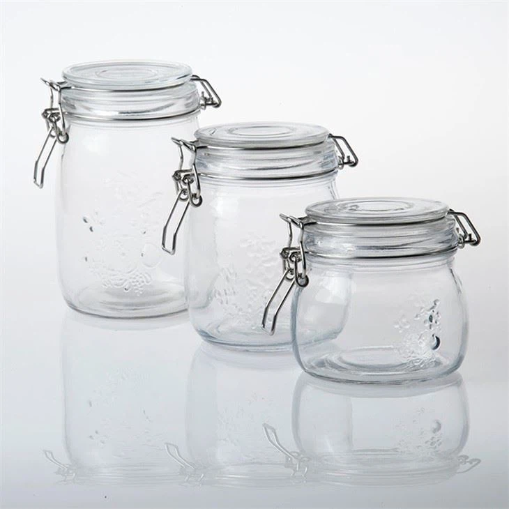 Air Tight Glass Jar Storage With Glass Lid
