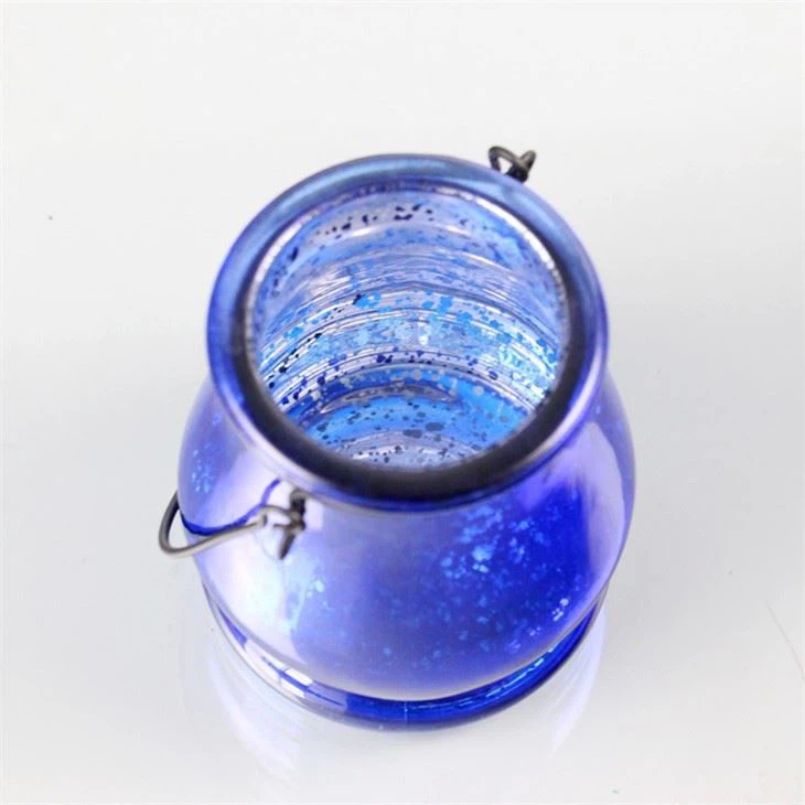 Blue Glass Candle Holder Handle