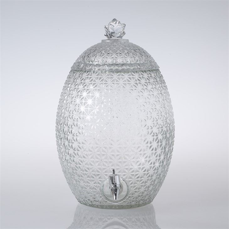 Glass Beverage Dispenser With Glass Lid