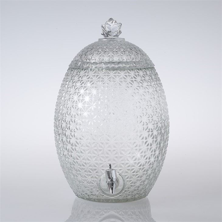 Glass Beverage Dispenser With Glass Lid