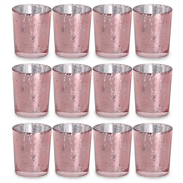 Pink Tealight Glass Candle Holder Jar